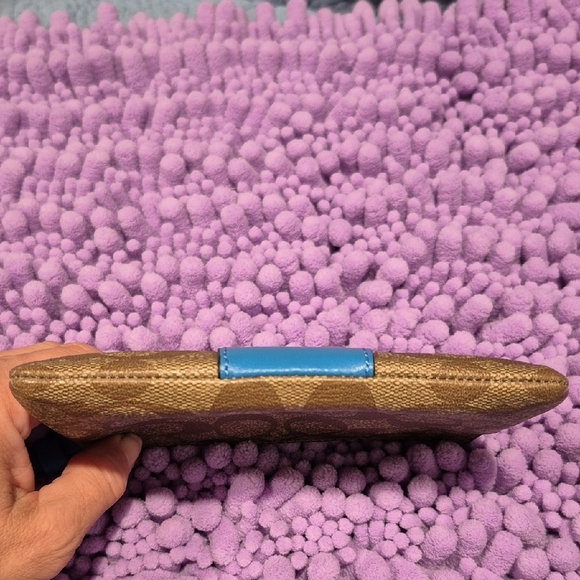 Authentic Coach Brown and Blue Wristlet - Picture 8 of 12